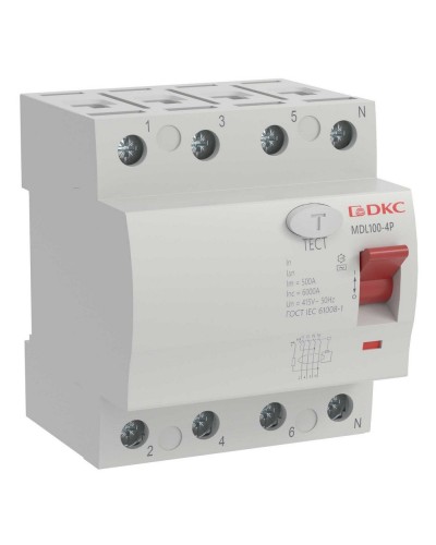 YON MAX MDL100 ВДТ, 4P, 30mA, 40A, АС (MDL100-4P2-40-AC). Автоматический выключатель дифференциальный (УЗО). ДКС в Саранске