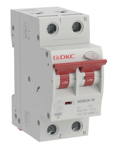 YON max MDR, 1P+N, 30mA, 10A, 6kA, А (MDR63N-1N2C10-A). Автоматический выключатель дифференциального тока. ДКС в Саранске