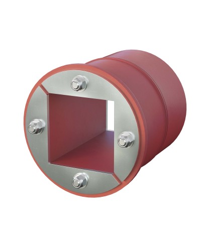 Проходка круглая, нержавеющая, D200х70 мм с проемом 120х120 мм (DXF3126): Проходка круглая, нержавеющая, с проёмом в Саранске