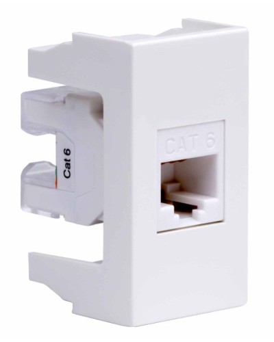 Розетка RJ-45 Viva 1 модуль кат.6A белая (45058). Розетка компьютерная экранированная с одним разъёмом. ДКС в Саранске