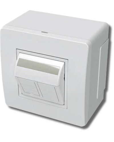 Коробка в сборе с 2 розетками RJ45, кат.5е, белая (10656): Коробка в сборе в Саранске