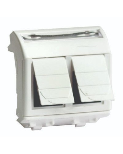 Розетка RJ-45 Brava 2 модуля слоновая кость (75656S): Розетка компьютерная с двумя разъёмами в Саранске