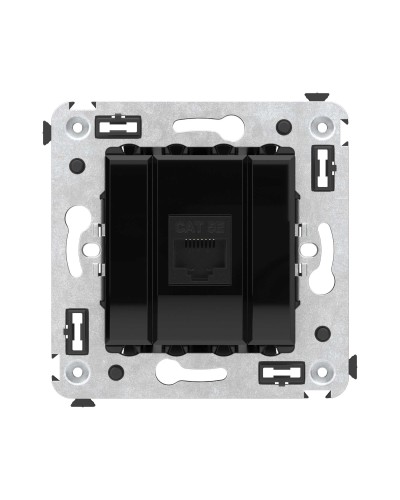 Розетка RJ-45 в стену, кат.5E, Avanti, одинарная, черный квадрат (4402663). Розетка компьютерная. ДКС в Саранске