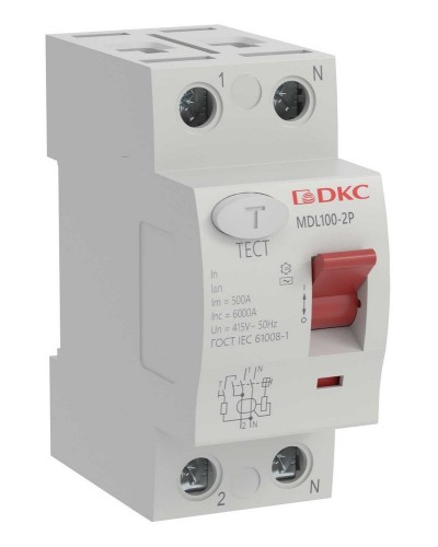 YON MAX MDL100 ВДТ, 2P, 30mA, 16A, АС (MDL100-2P2-16-AC). Автоматический выключатель дифференциальный (УЗО). ДКС в Саранске