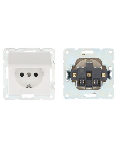 Розетка с з/к, шторками и крышкой, белый LK80 (843404-1). Розетка. Экопласт в Саранске