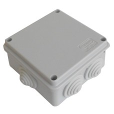 Коробка JBS100 100х100х55, 6 вых., 6P (1,5…4мм²) серая (43117HF-GR). Коробка монтажная, огнестойкая, без галогена. Экопласт