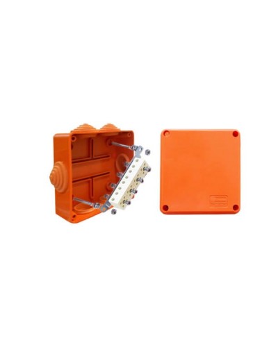 Коробка JBS100 100х100х55, 6 вых., 3P (1,5…10мм²) (43307HF): Коробка монтажная, огнестойкая, без галогена в Саранске