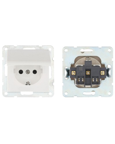 Розетка с з/к, шторками и крышкой, белый LK60 (863404-1). Розетка. Экопласт в Саранске