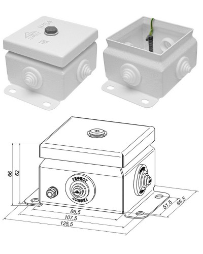 КМ IP55-0808 (без DIN рейки). Коробка монтажная электротехническая. Гефест в Саранске