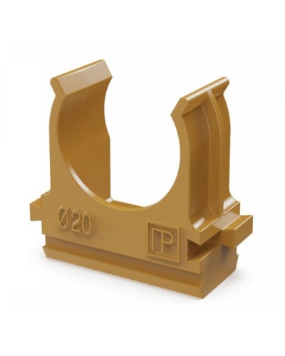 Крепёж-клипса для труб АБС-пластик бук D20 (100 шт) (PR13.0046). Крепление для труб ПВХ. Промрукав в Саранске