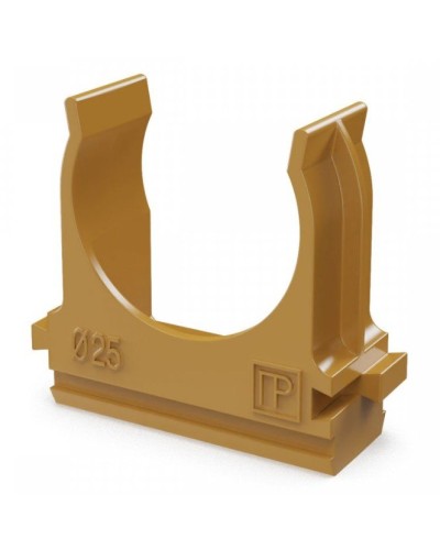 Крепёж-клипса для труб АБС-пластик бук D25 (100 шт) (PR13.0047). Крепление для труб ПВХ. Промрукав в Саранске