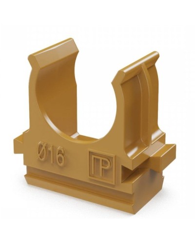 Крепёж-клипса для труб АБС-пластик бук D16 (100 шт) (PR13.0045). Крепление для труб ПВХ. Промрукав в Саранске