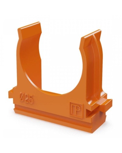 Крепёж-клипса для труб АБС-пластик оранжевая D25 (100 шт) (PR13.0065). Крепление для труб ПВХ. Промрукав в Саранске