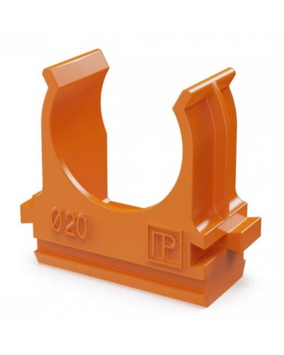 Крепёж-клипса для труб АБС-пластик оранжевая D20 (100 шт) (PR13.0064). Крепление для труб ПВХ. Промрукав в Саранске