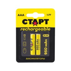 СТАРТ HR03 (AAA, 950mah), упак. 2 шт. БЛИСТЕР. Перезаряжаемые аккумуляторы. СТАРТ