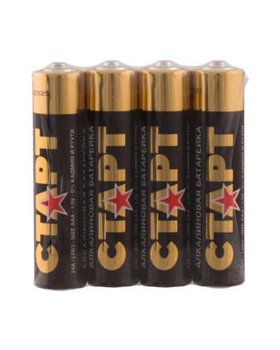 СТАРТ LR03-SH4-BOX (1,5 В, AAA, LR03), упак. 4 шт.. Алкалиновые батарейки. СТАРТ в Саранске