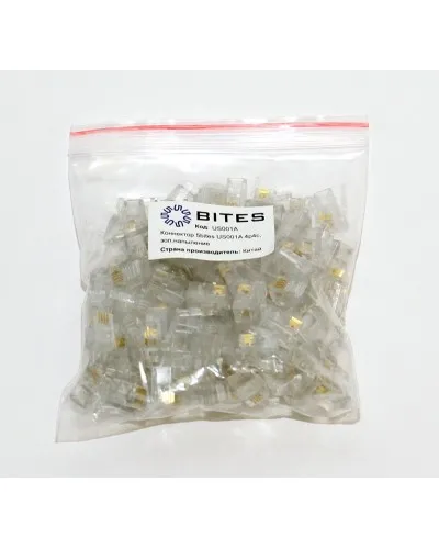 US010A (100шт). Телефонный разъем 4P4C (RJ-11). 5bites в Саранске