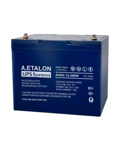 A.ETALON AHRX 12-360W (75). Аккумулятор герметичный свинцово-кислотный. ETALON в Саранске