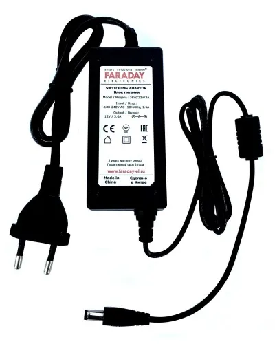 36W/12V/3A. Импульсный блок питания в пластиковом корпусе. FARADAY в Саранске