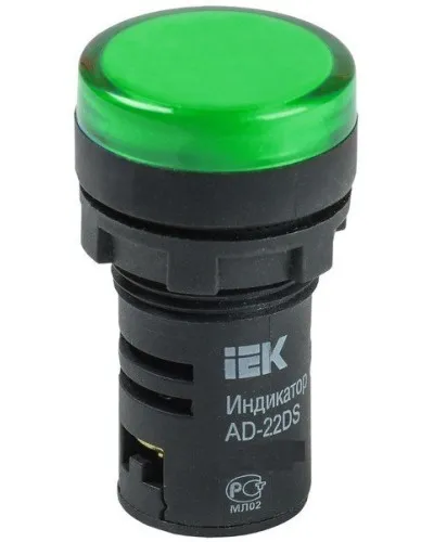 Лампа AD22DS (LED) матрица D22мм зеленый 230В (BLS10-ADDS-230-K06). Светосигнальный индикатор. IEK в Саранске
