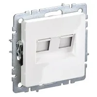 Розетка RJ11+RJ45 РК/Т12-БрБ белая BRITE (BR-KT20-O-1-K01). Розетка двойная. IEK