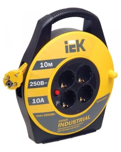 УК10 4 места, 10м (WKP15-16-04-10). Удлинитель на катушке Industrial. IEK в Саранске
