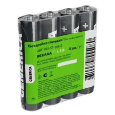 Батарейка солевая R03/AAA GENERICA (4 шт) (ABT-R03-ST-S04-G). Батарейка солевая. IEK