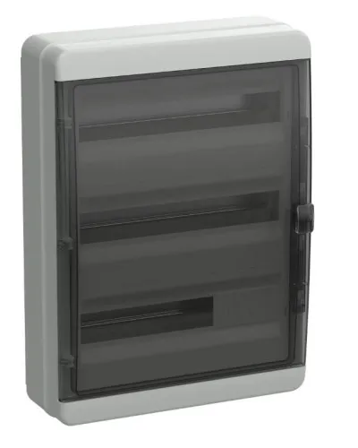 Корпус пластиковый КМПн-54 IP65 TEKFOR (TF5-KP72-N-54-65-K03-K02). Корпус модульный пластиковый черная прозрачная дверь. IEK в Саранске