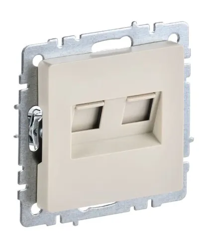 Розетка RJ11+RJ45 РК/Т12-БрКр бежевый BRITE (BR-KT20-O-1-K10). Розетка двойная. IEK в Саранске