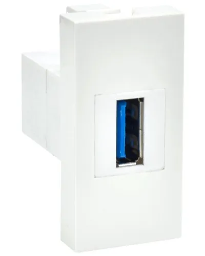 Розетка USB A 3.0 PRIMER РКЮ-10-00-П белый IEK (PR-KK40D-RU-0-1-A3-K01). Розетка USB. IEK в Саранске