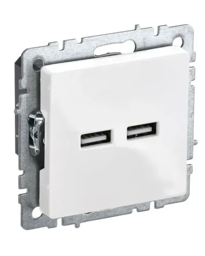 Розетка USB A+A 3,1А РЮ10-1-БрБ белый BRITE (BR-U21-D31-K01). Розетка USB. IEK в Саранске