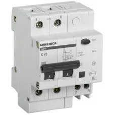 GENERICA АД12 2Р 25А 30мА (MAD15-2-025-C-030). Автоматический выключатель дифференциального тока. IEK