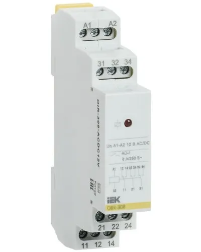 Реле промежуточное модульное OIR 3 контакта 8А 230В AC (OIR-308-AC230V). Реле промежуточное модульное. IEK в Саранске