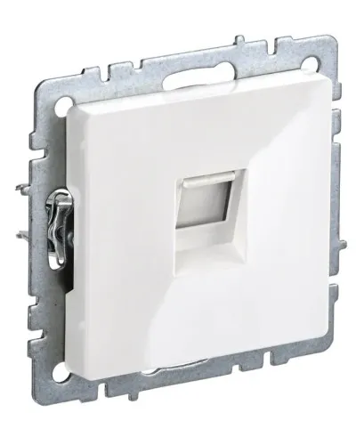 Розетка RJ45 РК10-БрБ кат.5E, белая BRITE (BR-K10-1-K01). Розетка компьютерная. IEK в Саранске