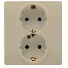 Розетка 2 х 2К+З ETIKA, слоновая кость (672323). Розетка. LegranD