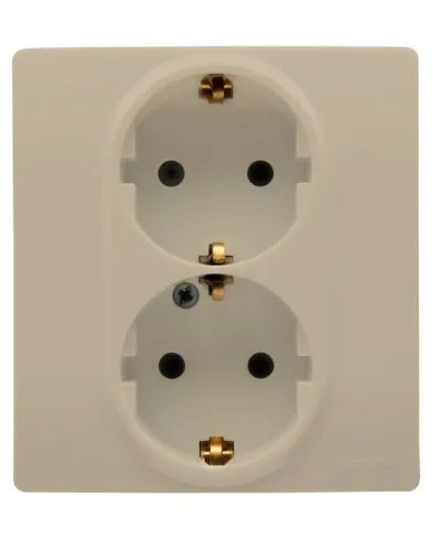 Розетка 2 х 2К+З ETIKA, слоновая кость (672323). Розетка. LegranD в Саранске