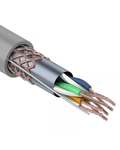 SF/UTP, CAT 5e, PVC, 4PR, 24AWG, INDOOR, STRANDED, серый, 305м, REXANT (01-0343). Кабель «витая пара» (LAN) для структурированных систем связи. Rexant в Саранске