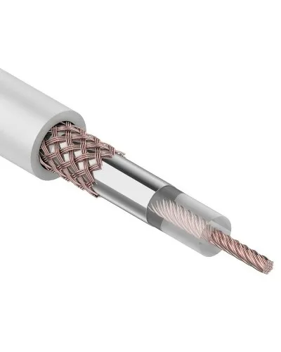 RG-58 A/U, 50 Ом, Cu/Al/Cu, 64%, 100 м, белый (01-2001). Кабель коаксиальный радиочастотный. Rexant в Саранске