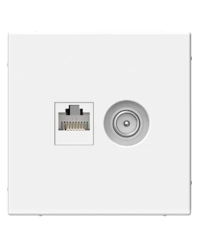 ArtGallery розетка двойная RJ45+TV, кат. 5Е, скрытой установки, механизм, белый (GAL000189). Розетка компьютерная + TV. Systeme Electric в Саранске