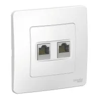 BLANCA розетка RJ45, 2-местная, кат. 5Е, скрытой установки, белый (BLNIS045451). Розетка компьютерная. Systeme Electric