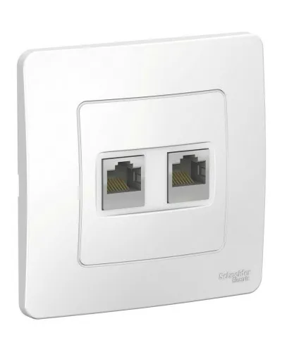 BLANCA розетка RJ45, 2-местная, кат. 5Е, скрытой установки, белый (BLNIS045451). Розетка компьютерная. Systeme Electric в Саранске