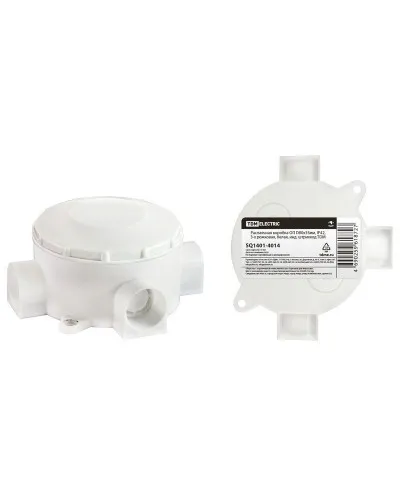 Распаячная коробка ОП D80х35мм, IP42, 3-х рожковая, белая TDM (SQ1401-4014). Распаячная коробка ОП. TDM ЕLECTRIC в Саранске