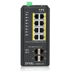 RGS200-12P-ZZ0101F. Промышленный L2 PoE+ коммутатор. ZYXEL