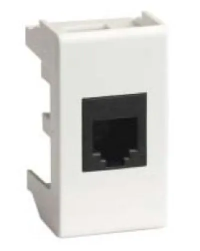 Розетка RJ-45 Viva 1 модуль белая (45048): Розетка компьютерная экранированная с одним разъёмом в Саранске