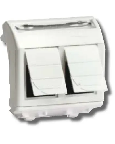 Розетка RJ-45 Brava 2 модуля белая (76459B): Розетка компьютерная с двумя разъёмами в Саранске