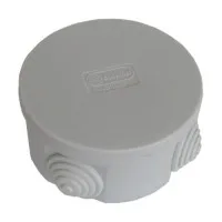 Коробка JBR080 D=80х40, 4 вых., IP44, серая (44005). Коробка монтажная. Экопласт