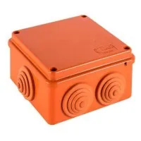 Коробка JBS100 100х100х55, 6 вых., 3P (2,5-16мм²) (43317HF): Коробка монтажная, огнестойкая, без галогена