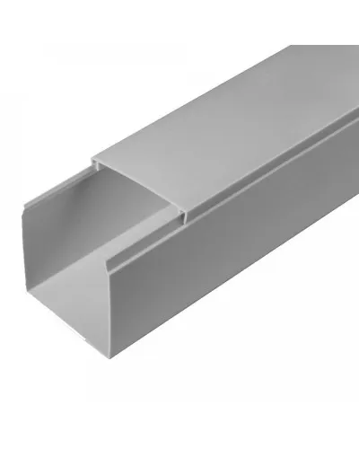 Короб 60х60 (Промрукав) (PR03.0078). Кабель-канал с двойным замком серый 60х60. Промрукав в Саранске