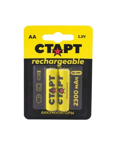 СТАРТ HR6 (AA, 2300 mah), упак. 2 шт. БЛИСТЕР. Перезаряжаемые аккумуляторы. СТАРТ в Саранске